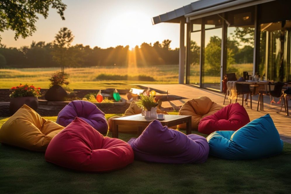bagger-bean-bags-rest-shady-grass-offering-relaxed-seating-option-modern-outdoor-party-setting_157027-3770